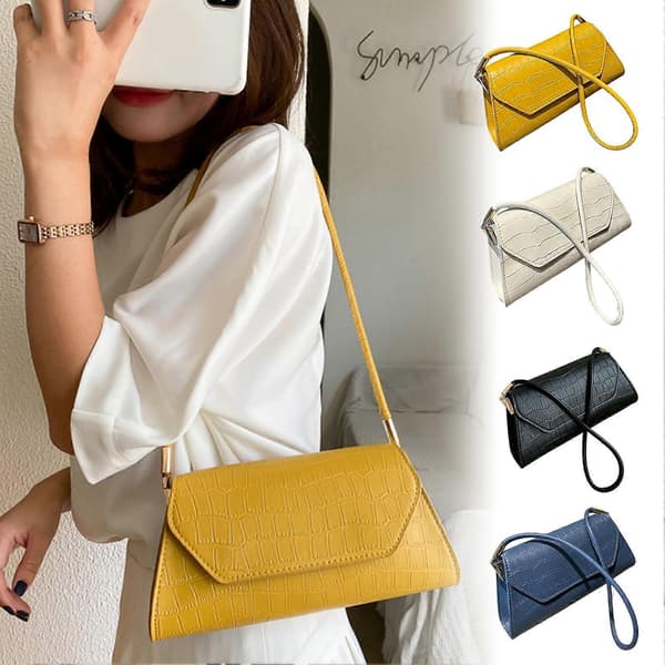 Retro Underarm Bag - Durable Hardware - for Everyday Use and Short Trips Black