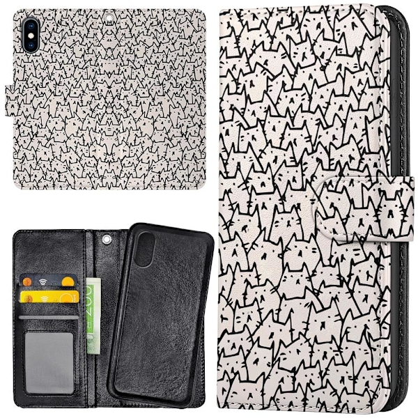 iPhone XR - Plånboksfodral/Skal Kattgrupp