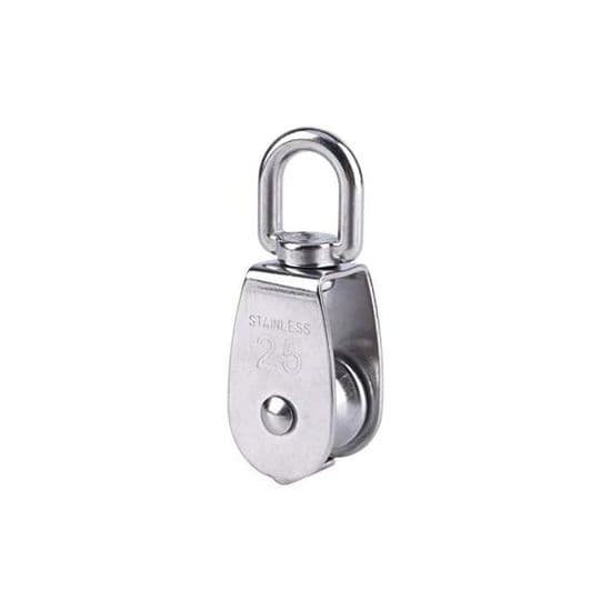 Enkelt remskive M25 - XVX - Rustfrit stål - Bæreevne 150 kg - Rustfri - Holdbar
