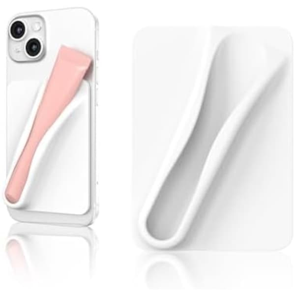 Lipgloss mobiltelefonetui med lipglossholder, mobiltelefonetui til iPhone og Android (pink) hvid os