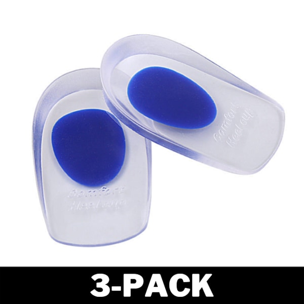 Hälinlägg / Skoinlägg i Silikon Transparent 35-39 Blå 3-Pack 3-Pack