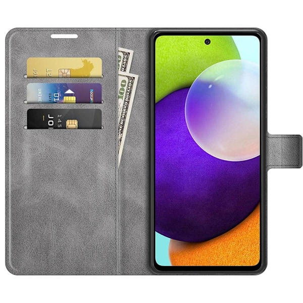 Hållbart konstläder Samsung Galaxy A52s 5G / Samsung Galaxy A52 / Samsung Galaxy A52 5G fodral med plånbok - Silver/Grå Silvergrå