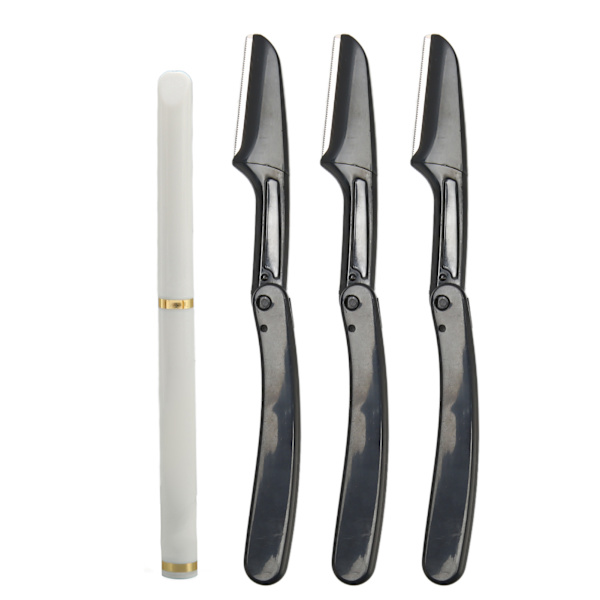 Skäggformare Verktyg Set Trimma Grooming Vit Barber Penna Svart Skägg Stencil Guide Mall Kit