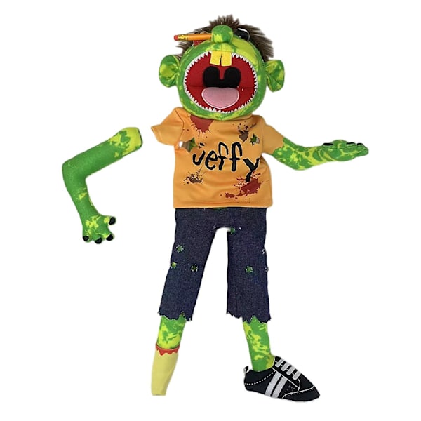Jeffy Puppet Plysch Leksak Dockan, Jeffy Puppets Sml Leksak, Busig Rolig Dockor Leksak Med Fungerande Mun, För Barn Pojkar Flickor Rollspel, zombie 50CM