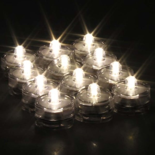12x LED vattentäta nedsänkbara värmeljus Flamlösa värmeljus batteridrivna underljus för bröllop jul Thanksgiving Party Events Heminredning