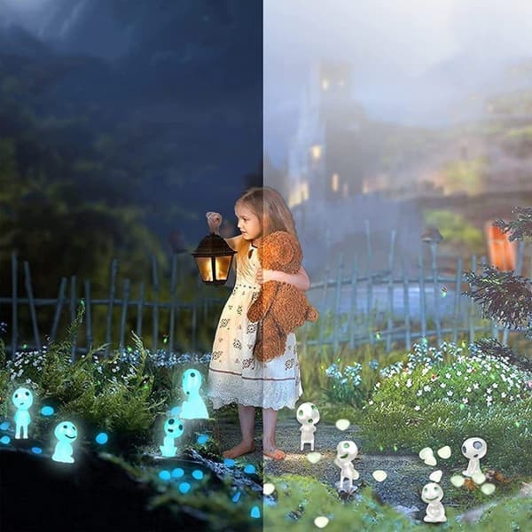 10 stk. Princess Mononoke figur skogsånder til uteplass balkong