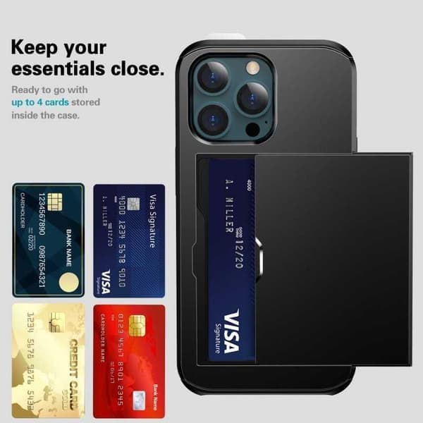 iPhone 14 Pro Max Stødresistent Etui Kortplads StreetWise Sort Sort