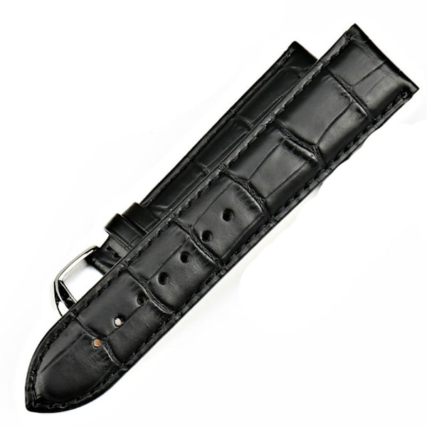 Stilsäkert Vintage-Design Klockarmband i PU-Läder Svart 22mm Svart 22mm