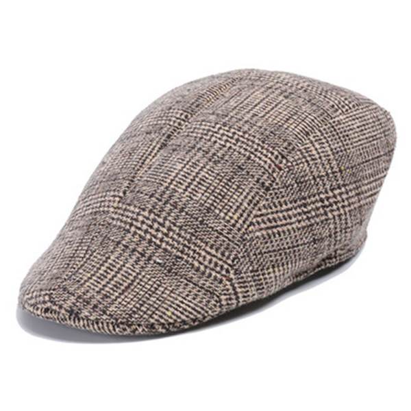 Nyhetspojkehattar för män Irländsk platt keps monterad Ivy hatt Retro Gatsby hatt herr Beret keps twill svart och vit