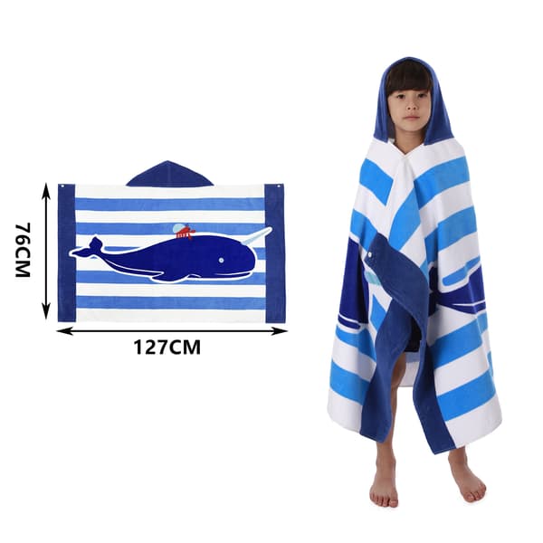 Badehåndklæde til børn, Badehåndklæde til børn med hætte, hurtigtørrende superabsorberende poncho til badekar/pool/strandbad (127cmx76cm, kat)