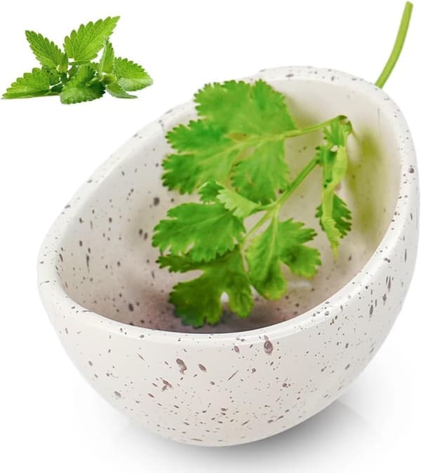 New 2026 Handmade Ceramic Herb Stripping Bowl - Herb Stripper Bowl, Efficient Herb Stripping Cup (for Salads and Cooking), Ceramic Kitchen Utensil
