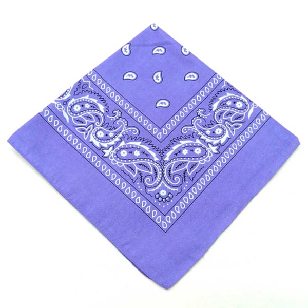 Bandana Scarf Sjal Snusnäsduk Paisleymönster Ljus Lila lila