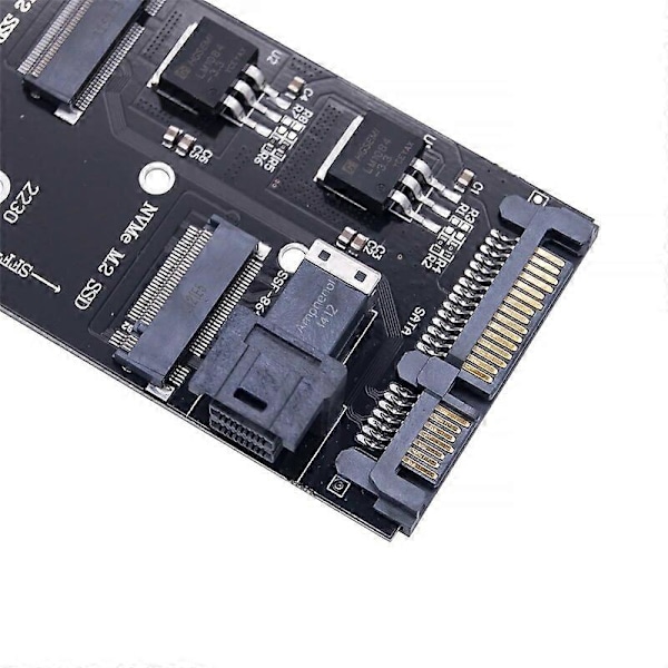 SATA NVME M2 Adapter SSD M2 Adapter NVME PCIE SSD till SFF-8643 Adapter M.2 NGFF SATA SSD till SATA Add On Cards Riser för 22110 M.2
