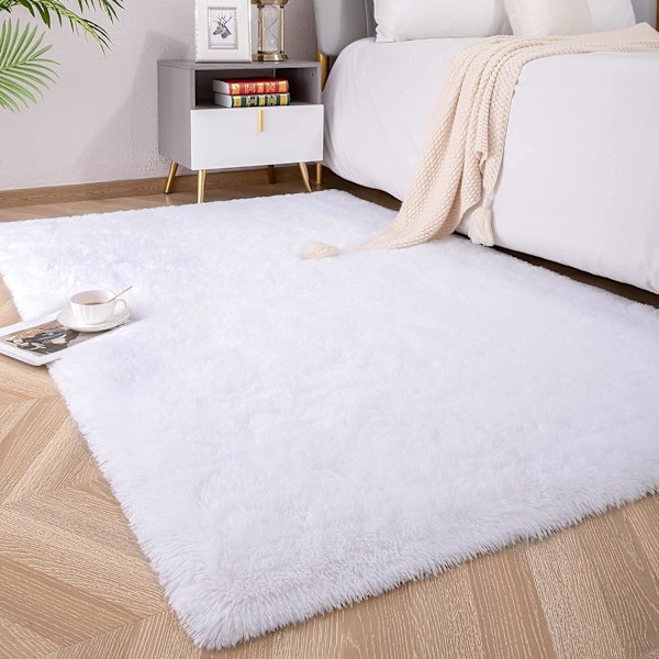 Mjuk fluffig matta för sovrum, barnrum, plyschig lurvig matta för barnkammare, lurvig matta för pojkar och flickor, sovsal, lurvig matta för vardagsrummet