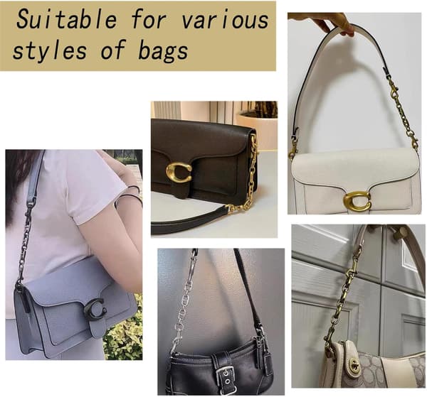 Bag Strap Extender 2 Pcs 4.7 Inch Bag Extender Chain for Shoulder Bag Metal Chain Strap Extender Replacement Bag Extender Accessories (2 Pcs)