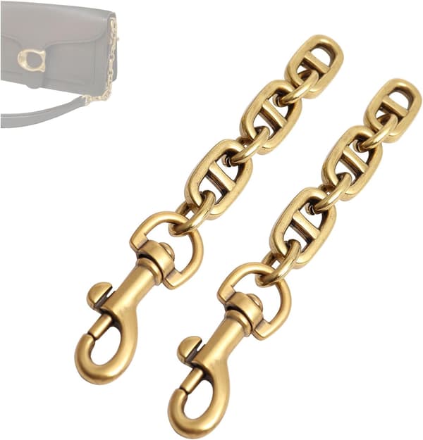 Bag Strap Extender 2 Pcs 4.7 Inch Bag Extender Chain for Shoulder Bag Metal Chain Strap Extender Replacement Bag Extender Accessories (2 Pcs)