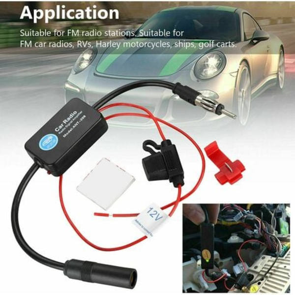 Bilradio FM AM Radio Stereo Signalantenn Förstärkare Booster 12V