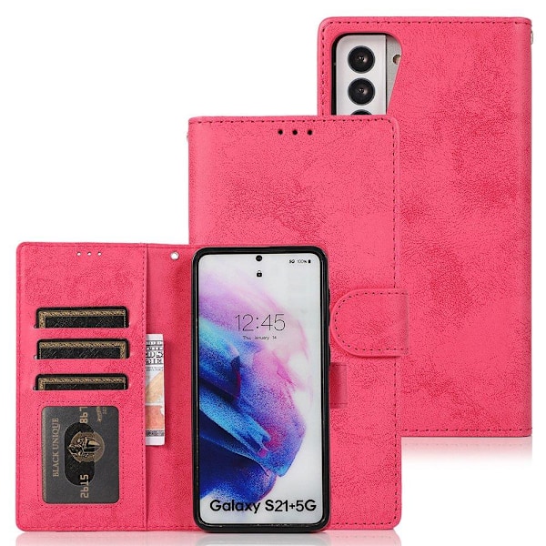 Genomtänkt Plånboksfodral (LEMAN) - Samsung Galaxy S21 Plus Rosa Rosa