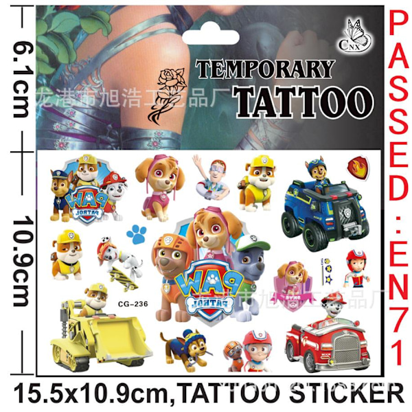 4st Paw Patrol  tatueringar Barn tatueringar multifärg