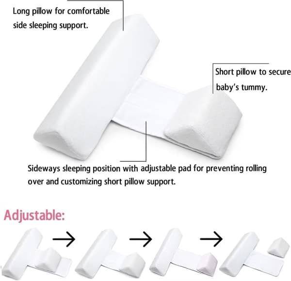 Baby Side Sleeper Weddge Justerbar Myk og Pustende Nyfødtpute