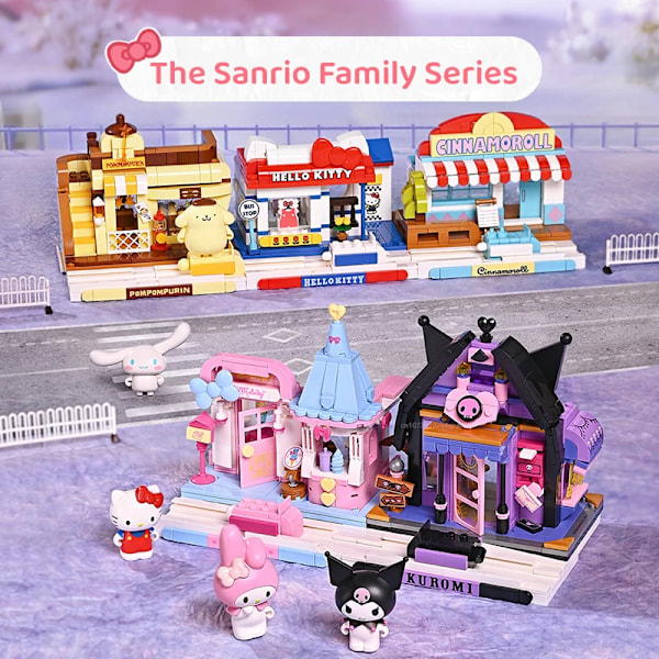 Keeppley Sanrio Byggklossar Kulomi My Melody Pompom Purin Cartoon Modell Leksak Grafikblock Pompom Purin2 With box Pompom Purin2 With box