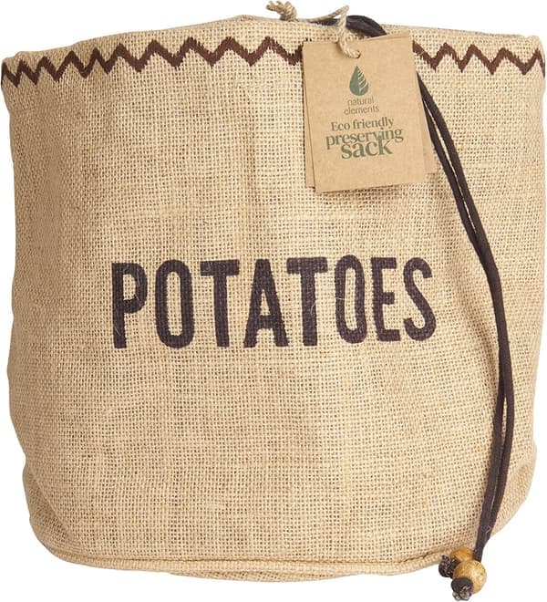 Jutepåsar med dragsko för grönsaksförvaring - Perfekt för potatis, vitlök, lök, bröd & morötter Potatis