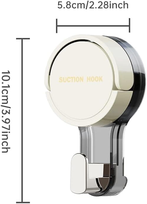 Suction Cup Hooks Heavy Duty Waterproof Reusable Bathroom and Kitchen Hooks 2-Pack