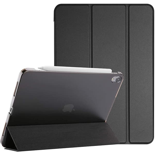 iPad mini 6/7 8,3-tommer (2024) Ultratyndt Standcover med Hård PC Klar Bagside, Touch ID Support, Sort