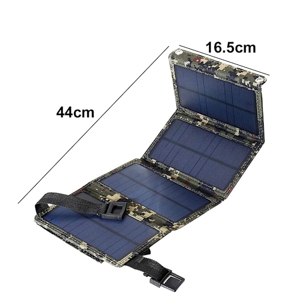 Solpanel hopfällbar väska, 8W 5V lätt solladdare med USB-utgång vattentät solladdare för telefon