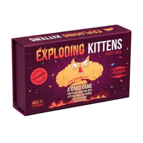 Exploding Kittens Party Pack - 2-10 pelaajaa - Ikä 7+ Juhlapeli Perhepeli-ilta Korttipeli lapsille ja aikuisille