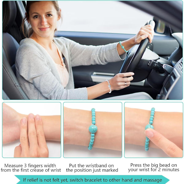 2-pack Anti-Illamående Armband för Barn och Kvinnor, Sjössjuka Rörelse Illamående Relief Band för Rörelsesjuka, Bilsjuka, Resesjuka 2pcs-green 2pcs-green