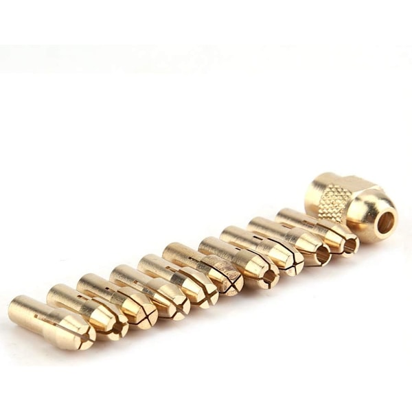 11 Styck Set Chuck Reservdelar Mässing 3Mm Mini För Dremel Borrslip Kopparbit 3000 11 Styck 4 Käft Kopparborr Spikavdragare För Mini Electric