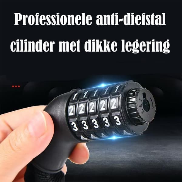 High Security Bicycle Lock with Numbers, Bicycle Chain Lock, Combination Lock with Hardened Steel Links (Black)