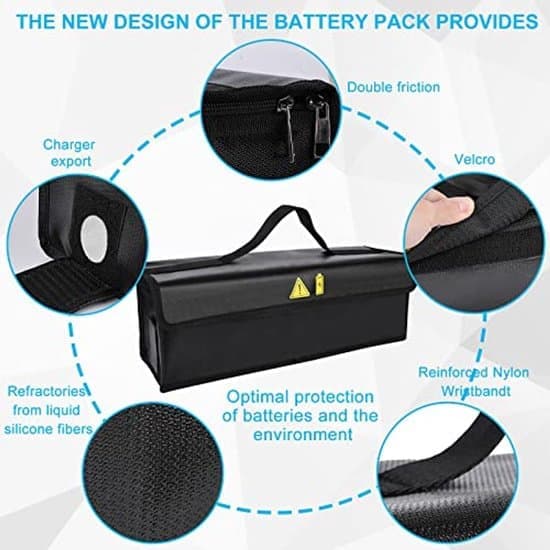 Brandsikkert E-cykel Batterietui til Sikker Opbevaring og Transport 49*15*15CM