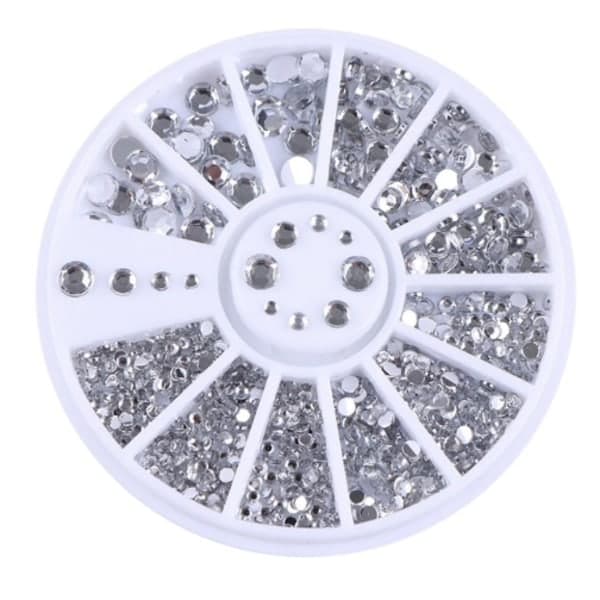 Strass i 4 storlekar - Silver Klar Silver