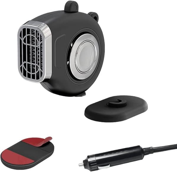Bærbar bilvarmerventilator 12V 150W Dobbeltanvendelse Køretøjsvarmer og afdugger Forrude 360 graders roterende base