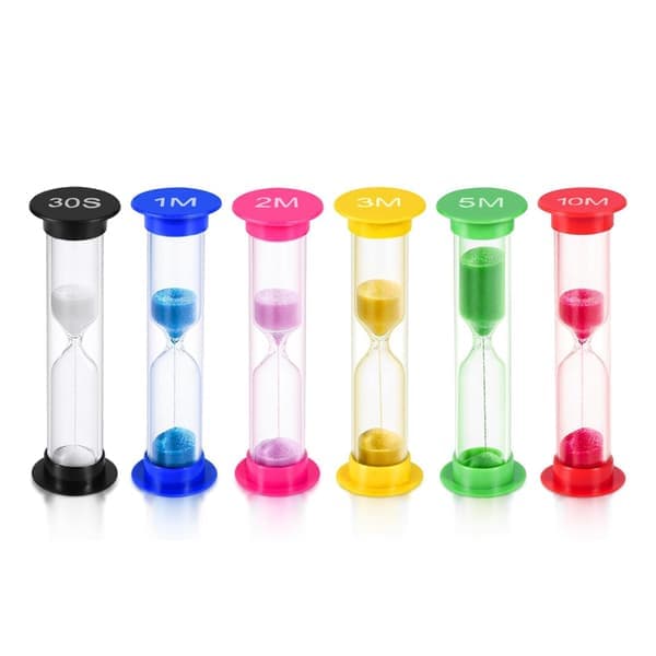 Sandpot timer 6 farvede timeglas 30 sekunder / 1 minut / 2 minutter / 3 minutter / 5 minutter / 10 minutter sandur sandglas