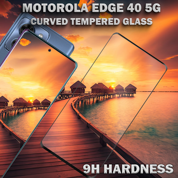 Motorola Edge 40 (5G) - Härdat Glas 9H -Super kvalitet 3D Skärmskydd