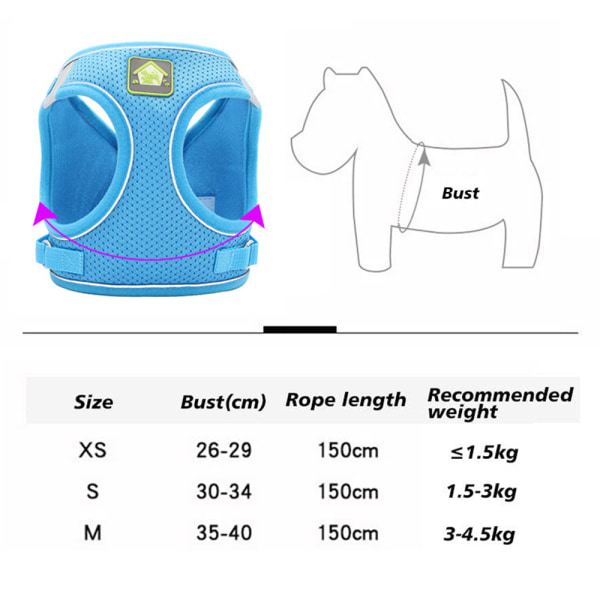 2 st hundsele steg-i andningsbar valp katt hund väst selar väst-stil hund dragrep