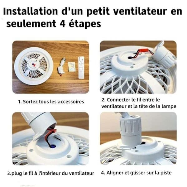 Stille loftventilator med LED-lampe E27 – Dæmpbar 10-100% – 3 hastigheder – 1/2/4t timer – Til rum op til 10m² – 3 hastigheder