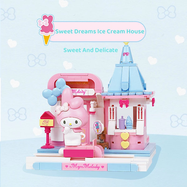 Keeppley Sanrio Byggklossar Kulomi My Melody Pompom Purin Cartoon Modell Leksak Grafikblock My Melody2 With box My Melody2 With box