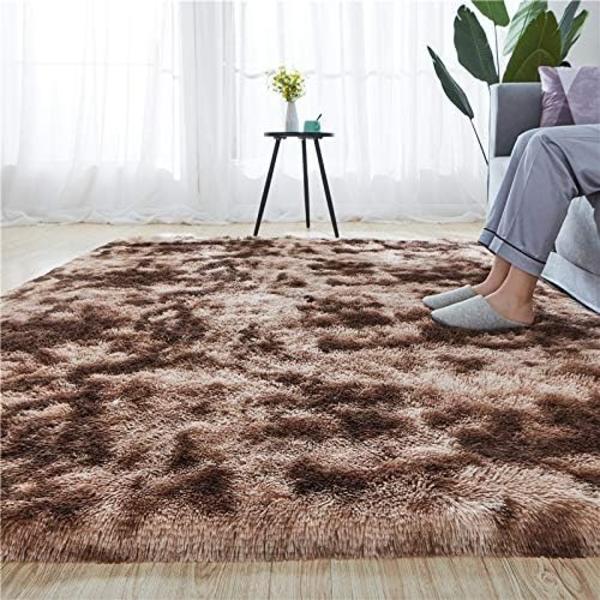 Mjuk modern inomhus lurvig 4x6,6 matta för sovrum vardagsrum sovsal barnrum hem dekorativ, halkfri plysch fluffig pälsområde mattor bekväm plantskola