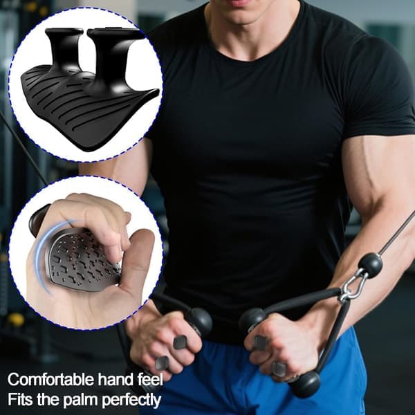 Double-Sided Non-Slip Workout Grips - Fingerless Silicone Hand Protectors for Pull-Ups, Weightlifting, and Training (Men and Women) Grey grey