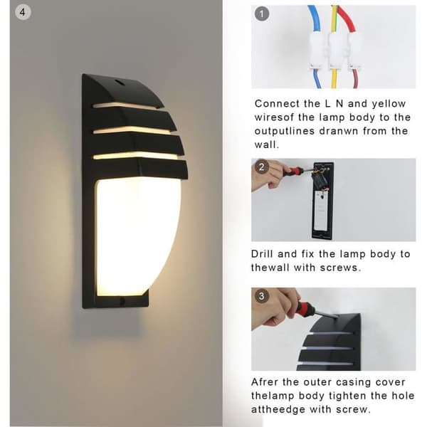 Outdoor Wall Lights/Pavilion Lighting - 2-pack - 6W LED - IP65 Waterproof - Warm White 3000K