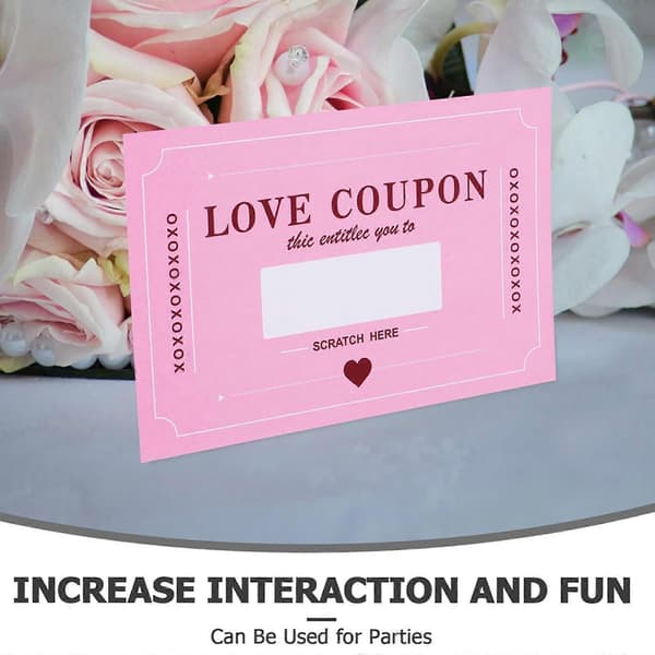 Scratch Cards Love Coupons For Couples 20-pack Valentine's Day Gift Cards Romantic Pink style 20PCS