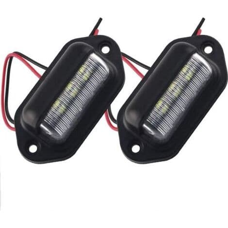 Universal 6-LED nummerpladelys, dørtrinslys til trailer, autocamper, lastbil, 2-pak