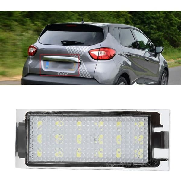 Sæt med 2 LED-nummerpladelys til Twingo/Clio/Megane/Laguna biler