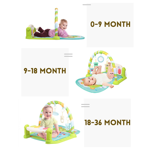 Musical Baby Gyms Lekmattor, Musical Activity Mat Piano Baby Lek Gym Tummy Time Vadderad matta för toddler baby