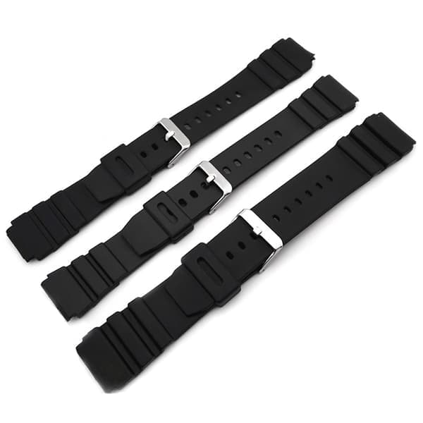 Slitstarkt klockarmband i gummi, svart 20 mm 20mm