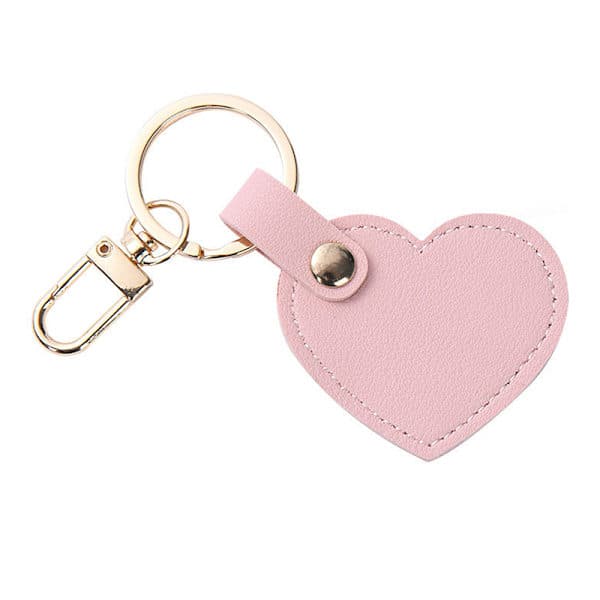 Læder Hjerte Nøglering Mode Læder Hjerteform Nøglering Taske Rosa Pink